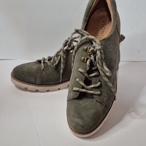 Vionic Ballari Suede Leather Tie Front Oxfords EUC